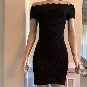 Elegant Black Off the Shoulder Lace Dress